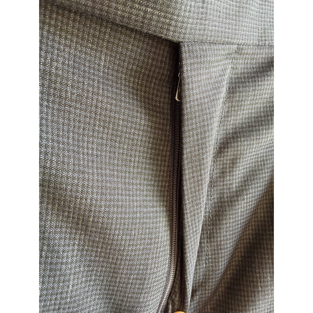Hugo Boss Men's 36x32 Gray Check Flat Front Dress Pants Zip Slash Pockets - Picture 6 of 9